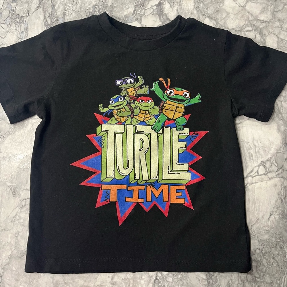 Turtle Time Black Kids T-Shirt 5T